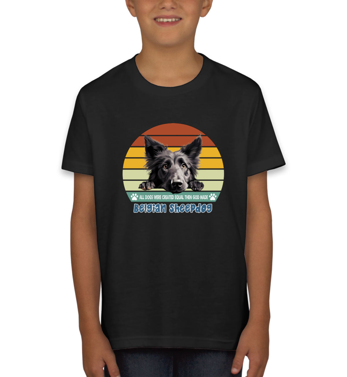 All Dogs Were Created Equal Belgian Sheepdog Youth T-shirt