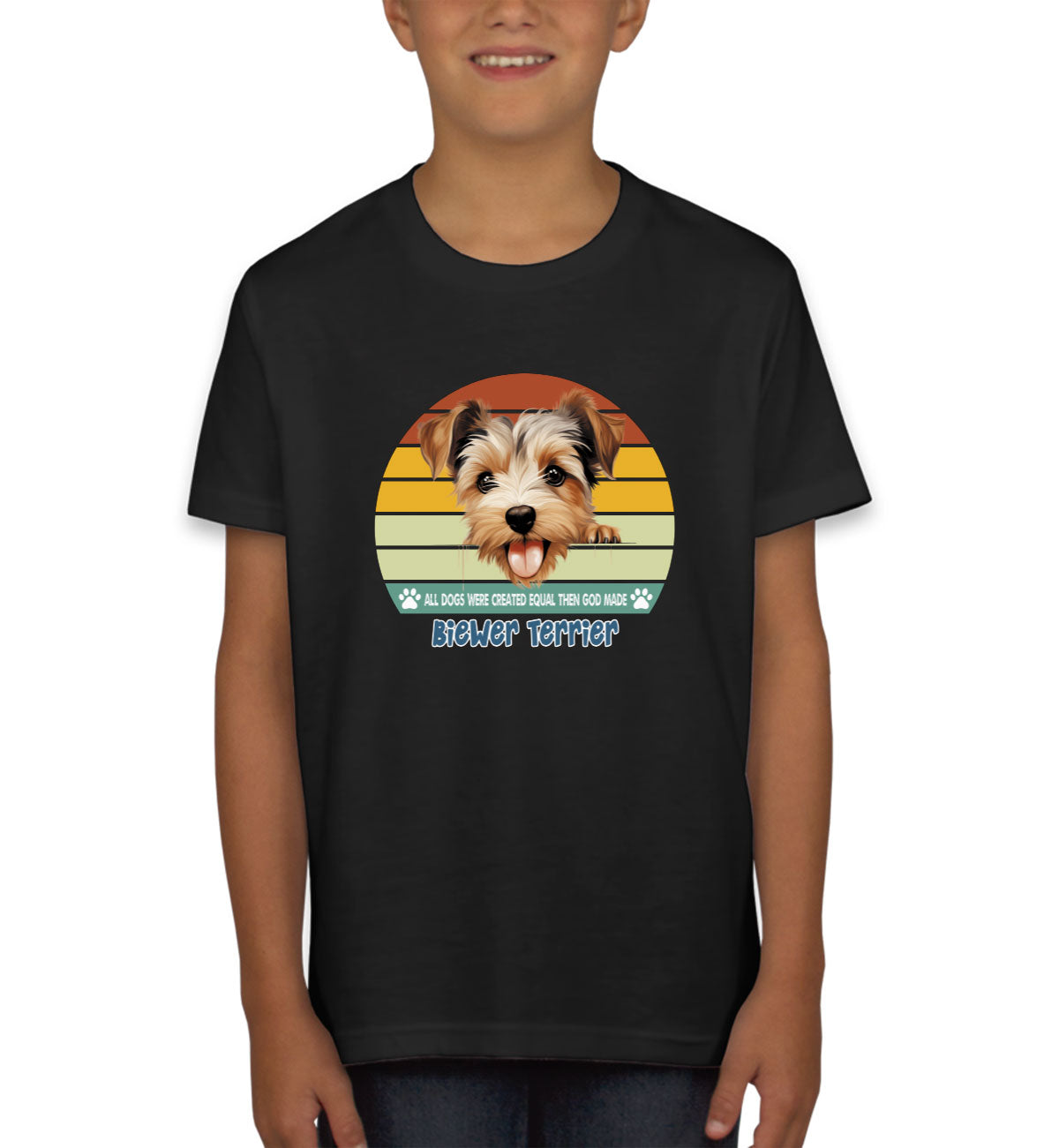 All Dogs Were Created Equal Biewer Terrier Youth T-shirt