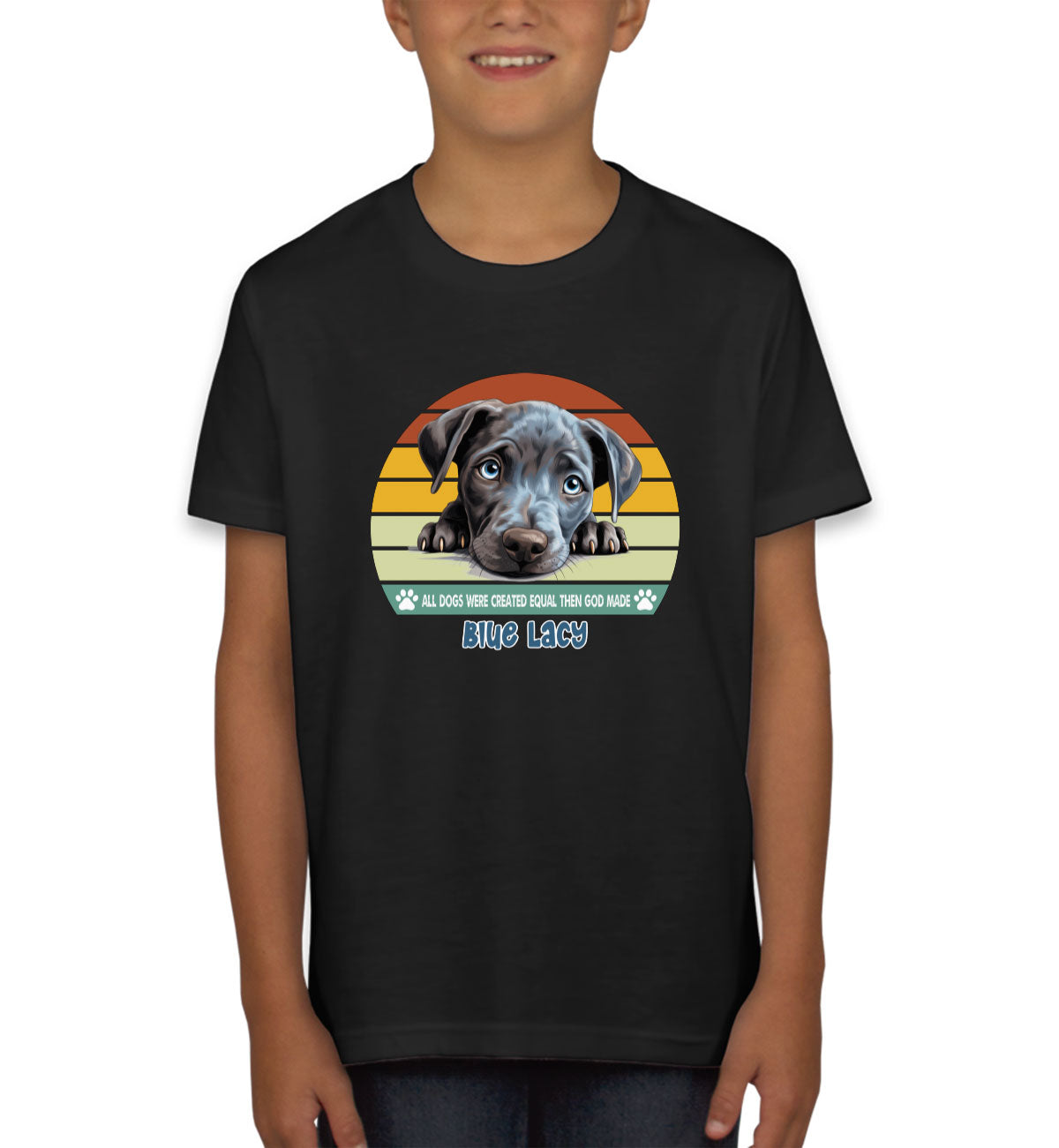 All Dogs Were Created Equal Blue Lacy Youth T-shirt