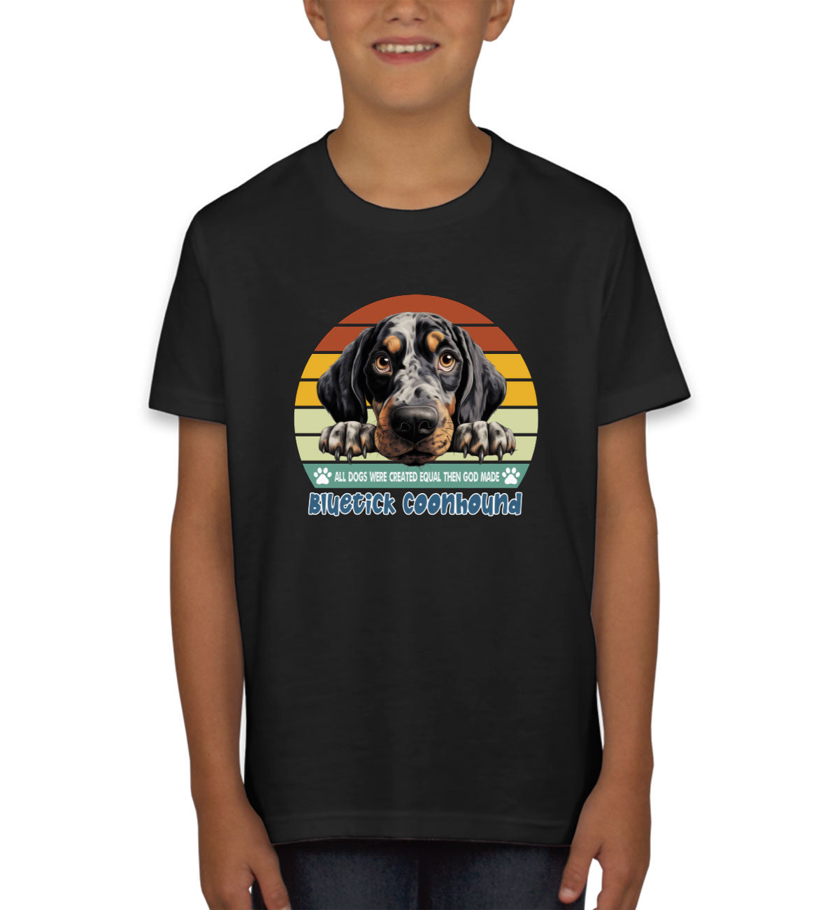 All Dogs Were Created Equal Bluetick Coonhound Youth T-shirt