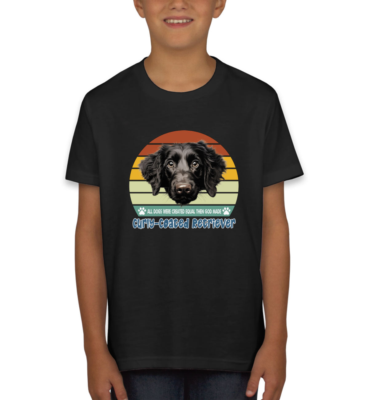 All Dogs Were Created Equal Curly Coated Retriever Youth T-shirt