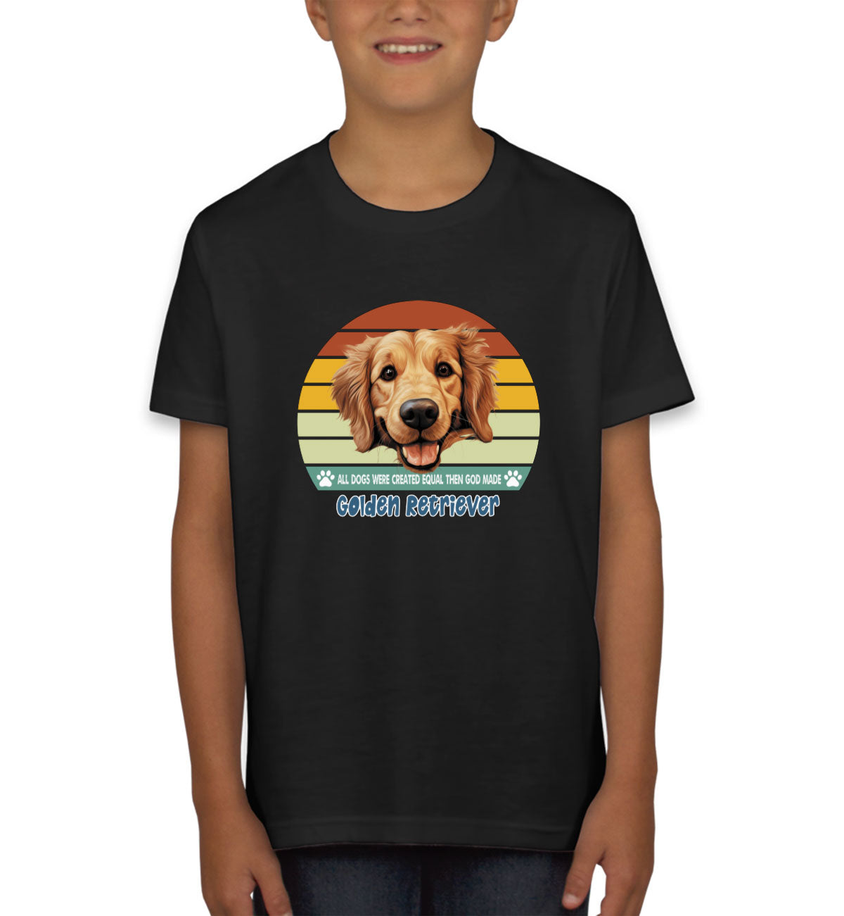 All Dogs Were Created Equal Golden Retriever Youth T-shirt
