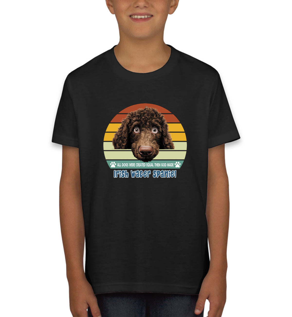 All Dogs Were Created Equal Irish Water Spaniel Youth T-shirt