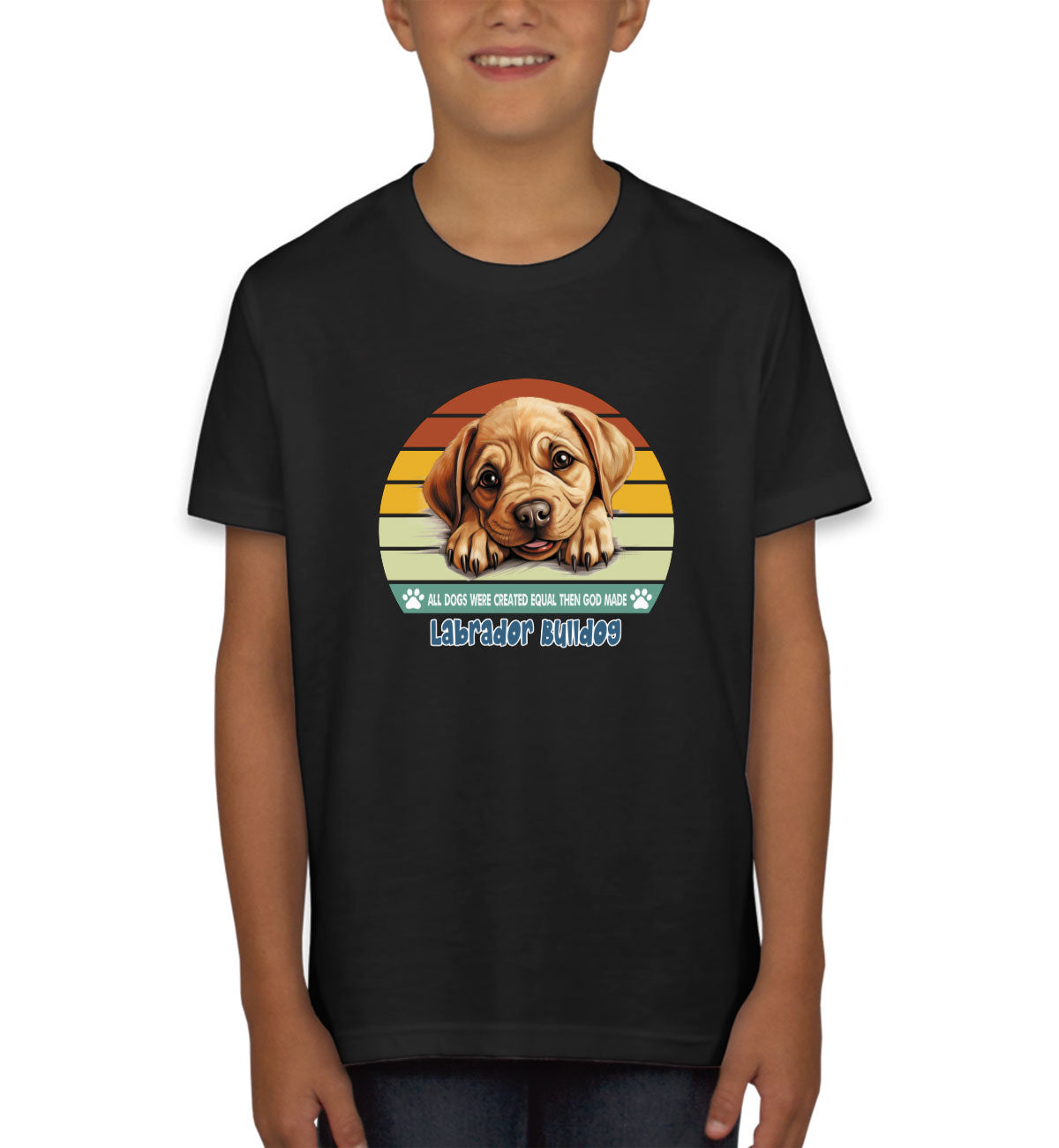 All Dogs Were Created Equal Labrador Bulldog Youth T-shirt