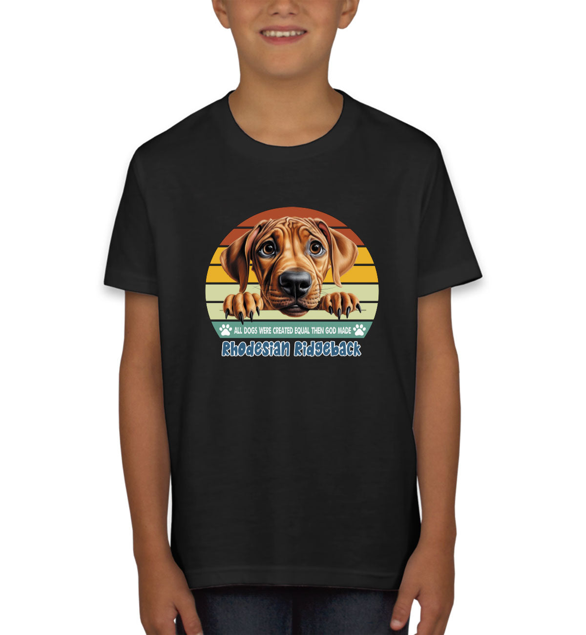 All Dogs Were Created Equal Rhodesian Ridgeback Youth T-shirt