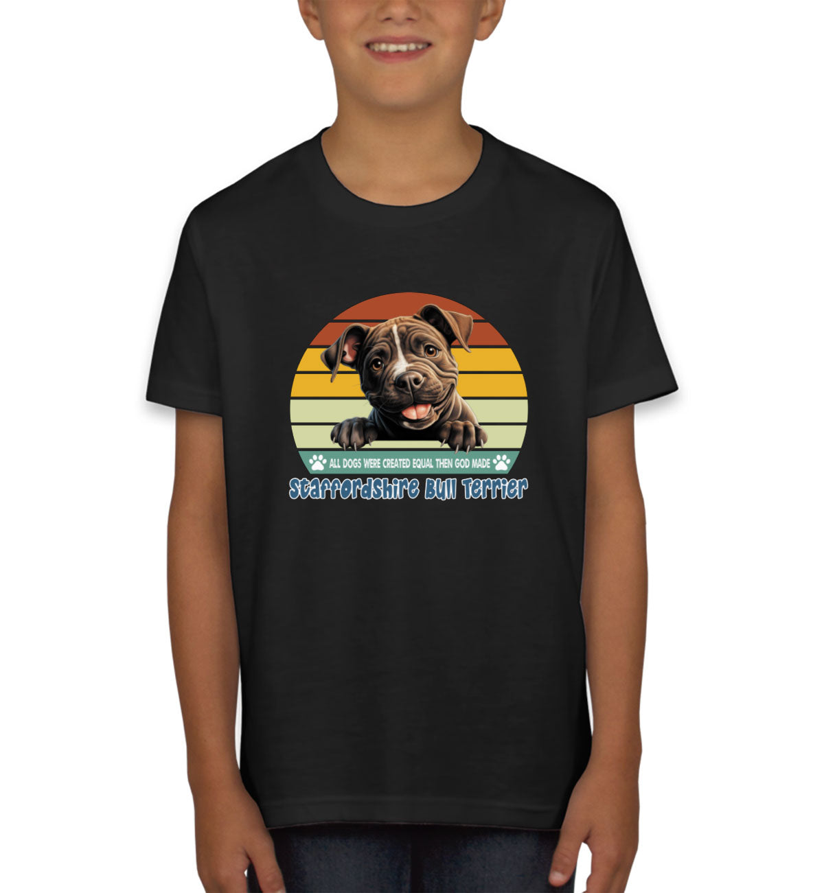All Dogs Were Created Equal Staffordshire Bull Terrier Youth T-shirt