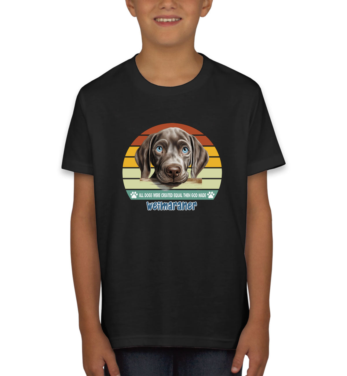 All Dogs Were Created Equal Weimaraner Youth T-shirt
