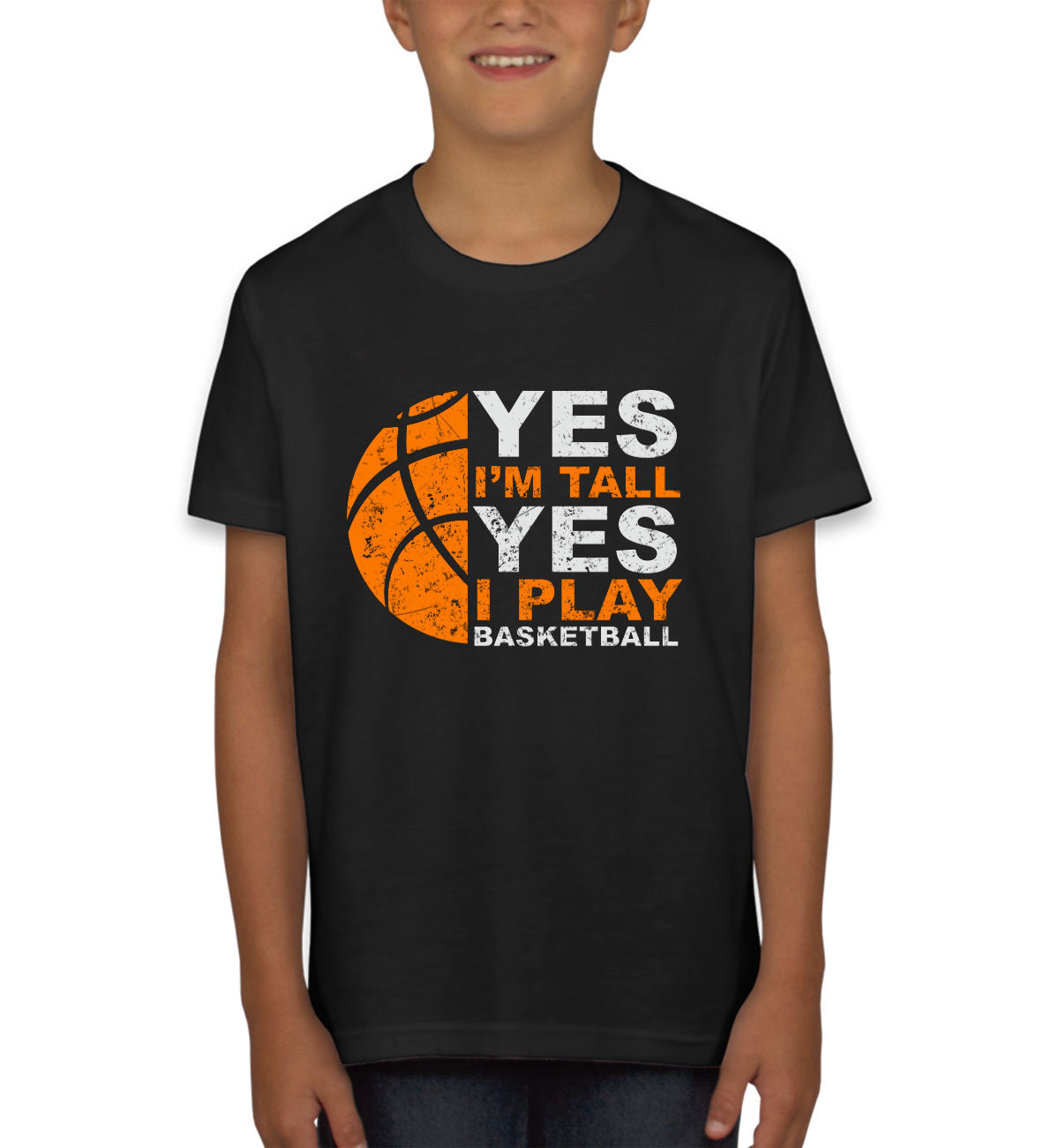 Yes I'm Tall Yes I Play Basketball Youth T-shirt