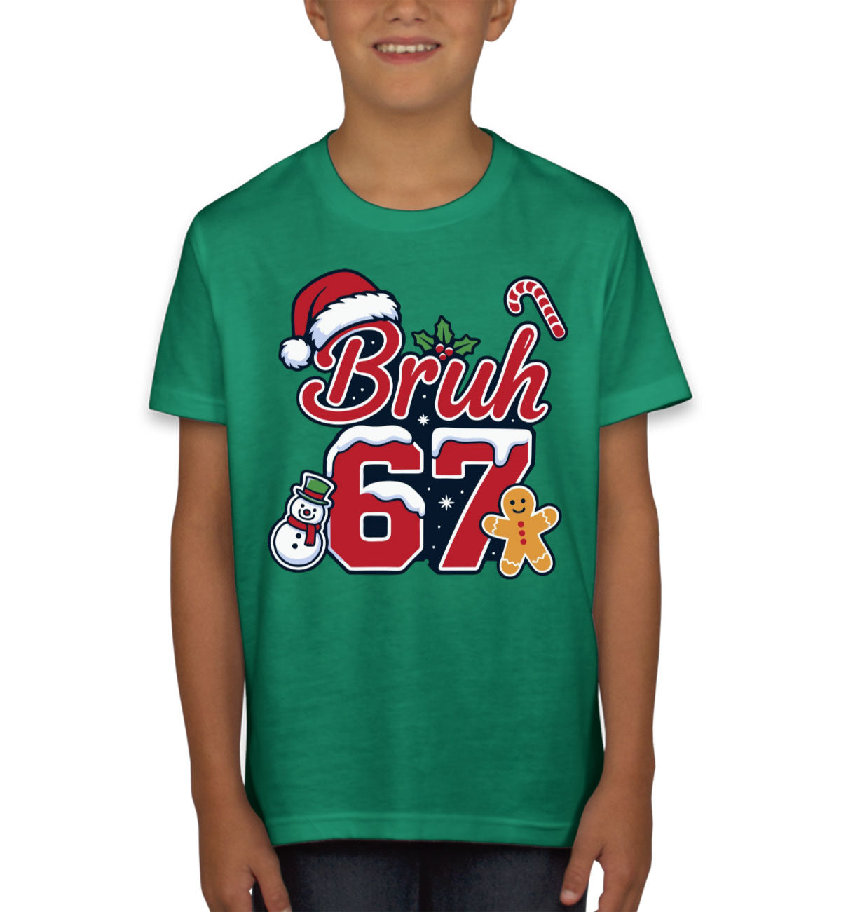 67 Sixty Seven Bruh Christmas Youth T-shirt