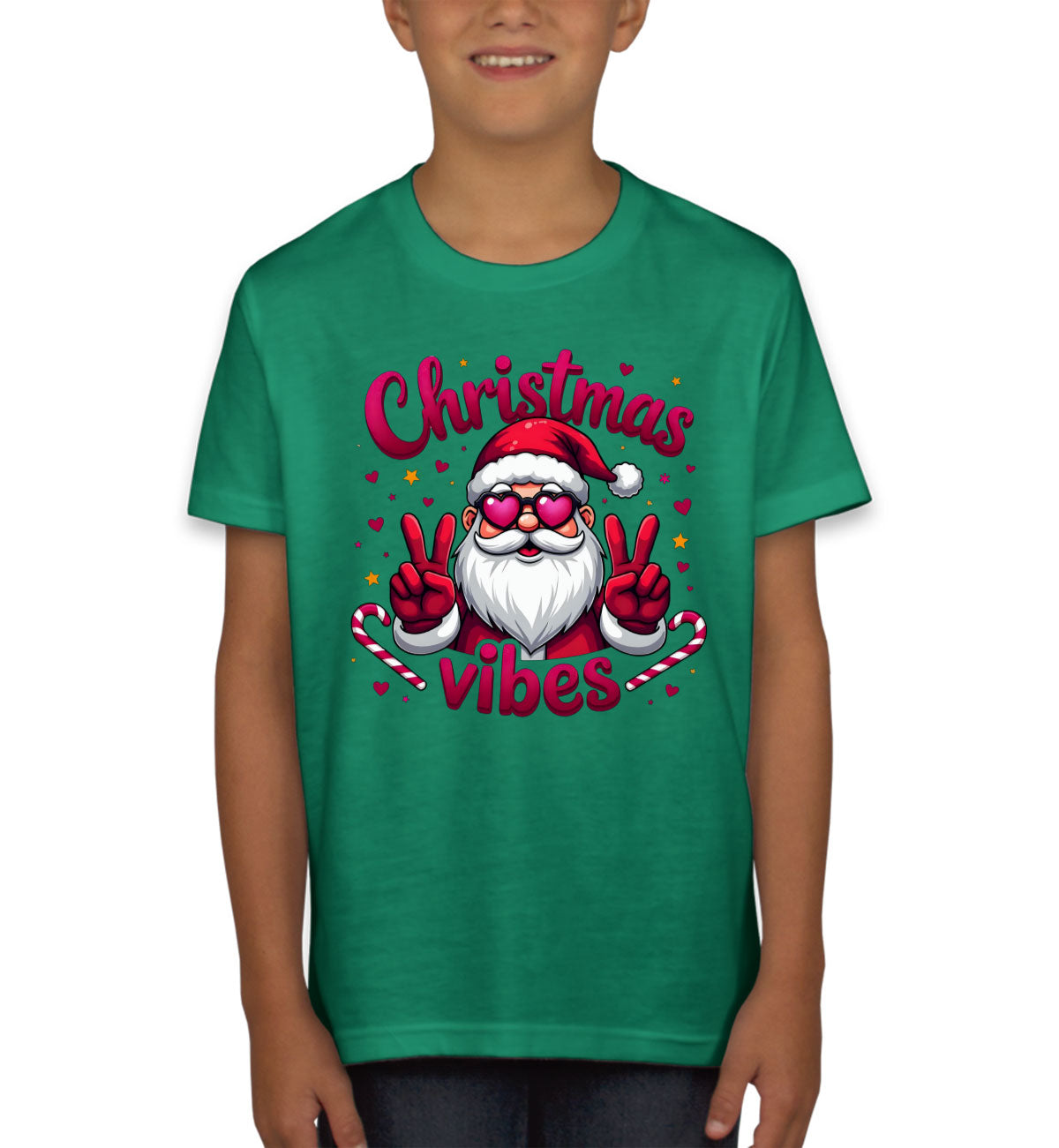 Santa Christmas Vibes Youth T-shirt