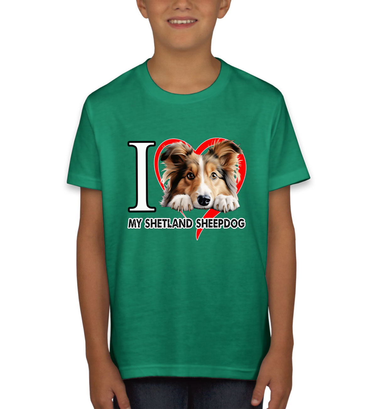 I Love My Shetland Sheepdog Dog Youth T-shirt