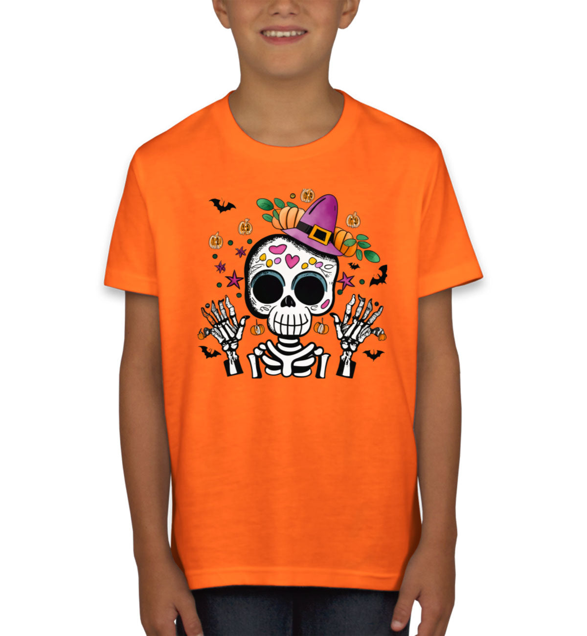 Cute Skeleton Halloween Youth T-shirt