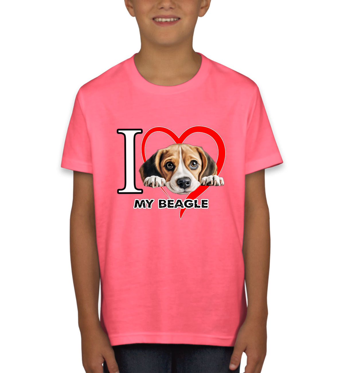 I Love My Beagle Dog Youth T-shirt
