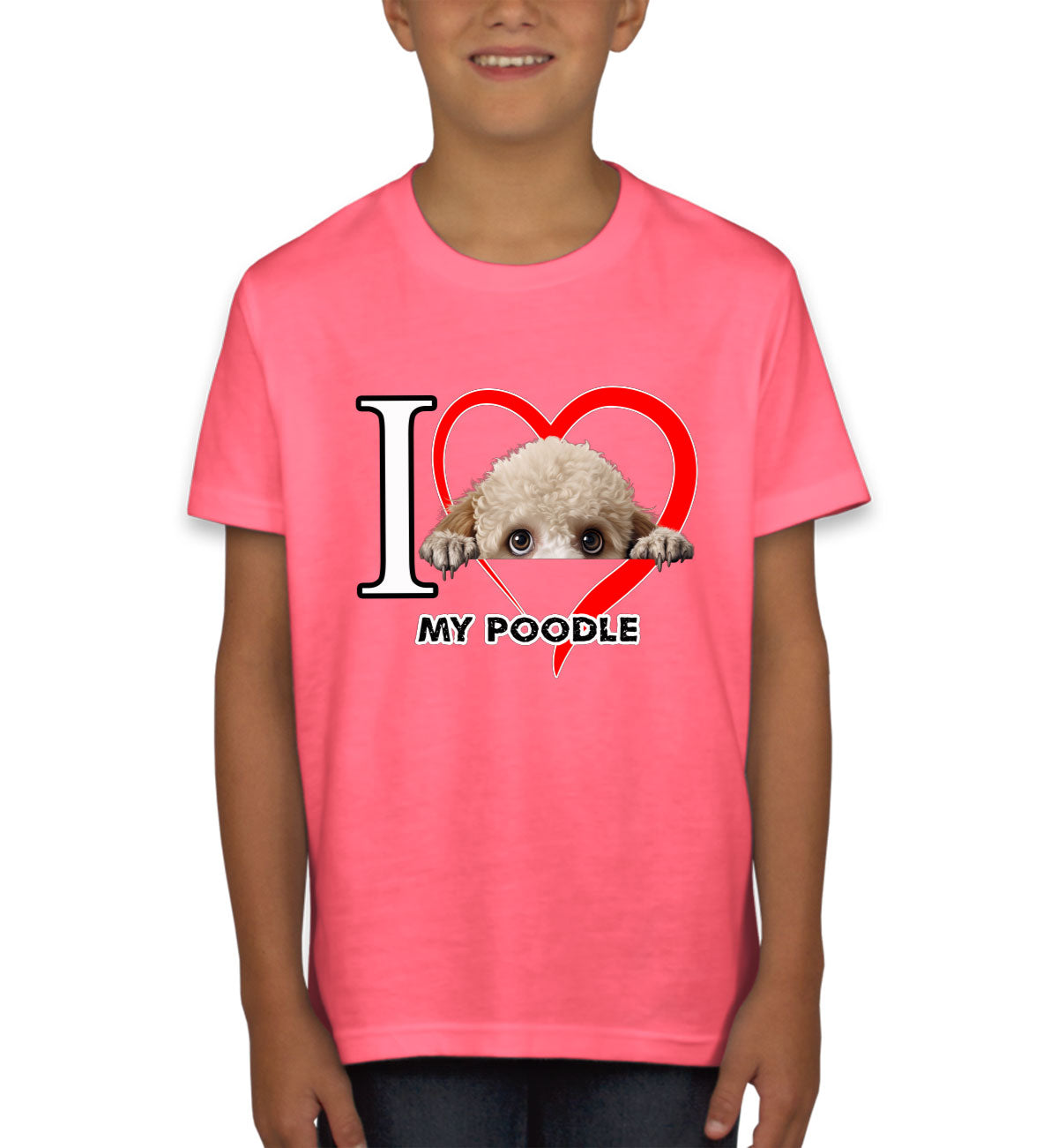 I Love My Poodle Dog Youth T-shirt