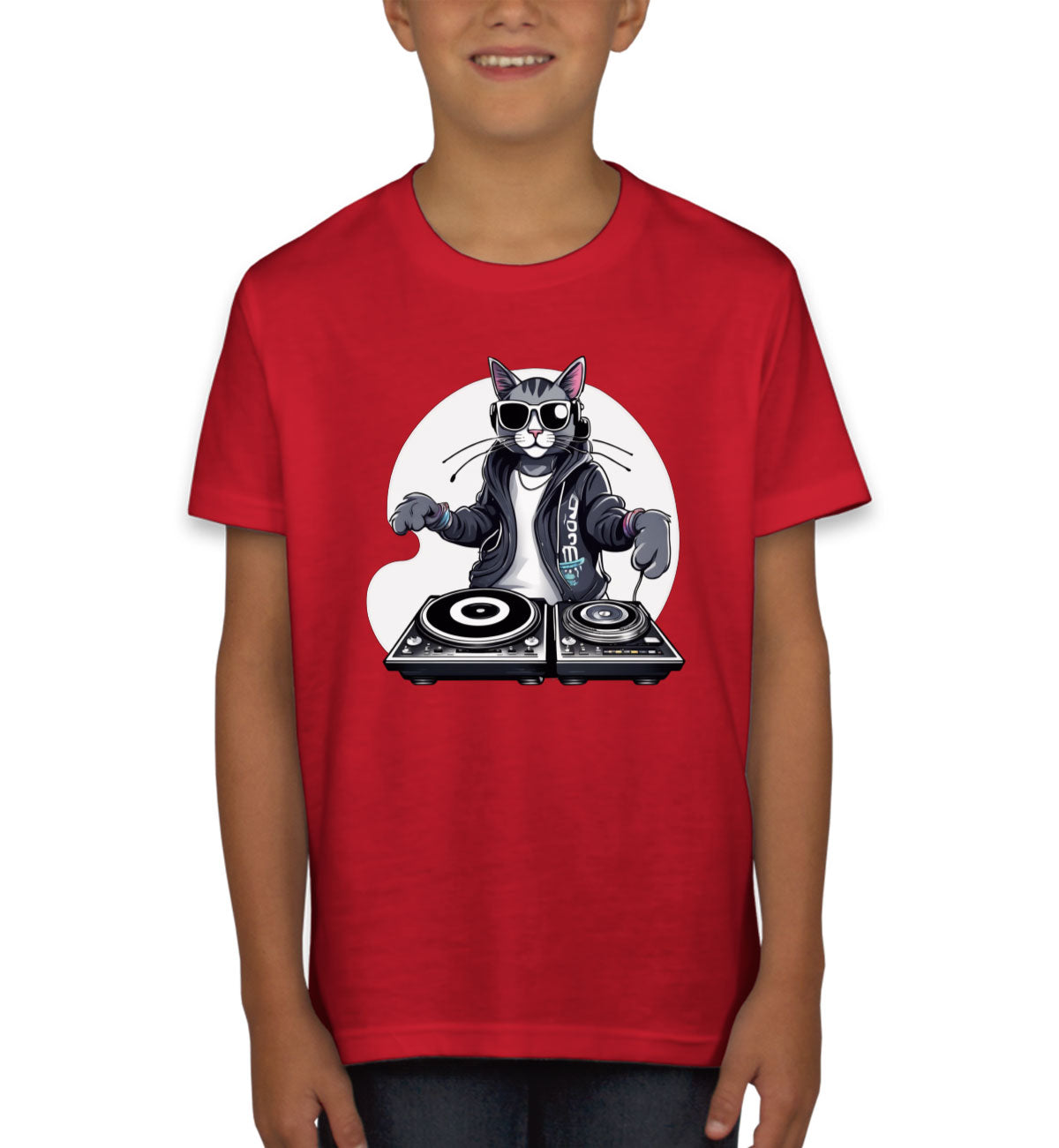Cool Dj Cat Youth T-shirt