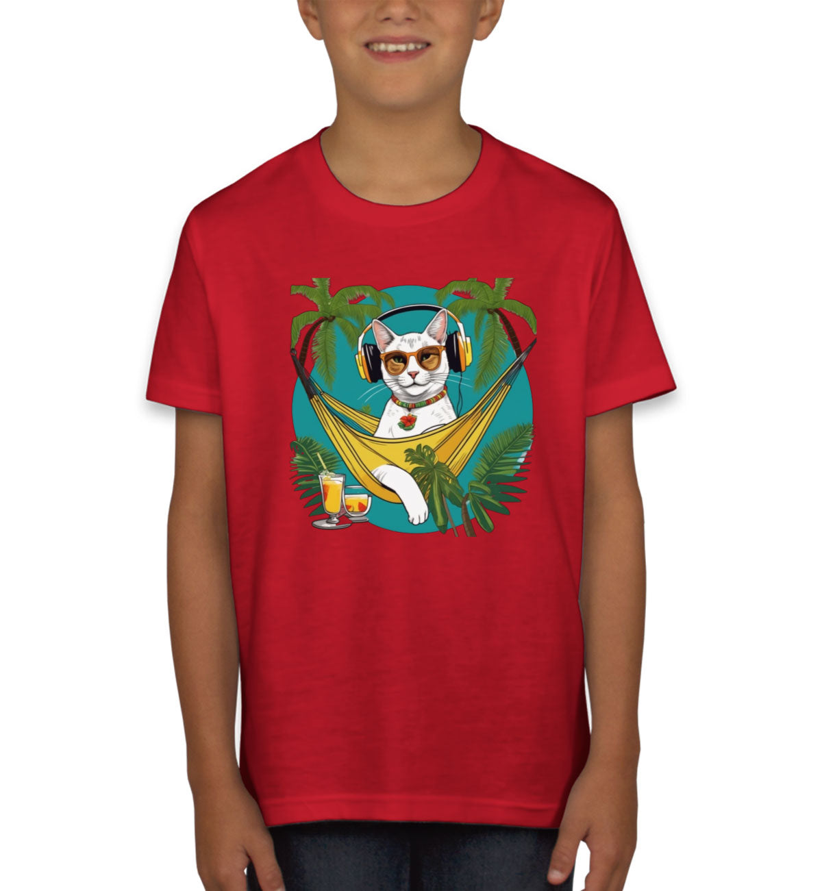 Cat On Vacation Youth T-shirt