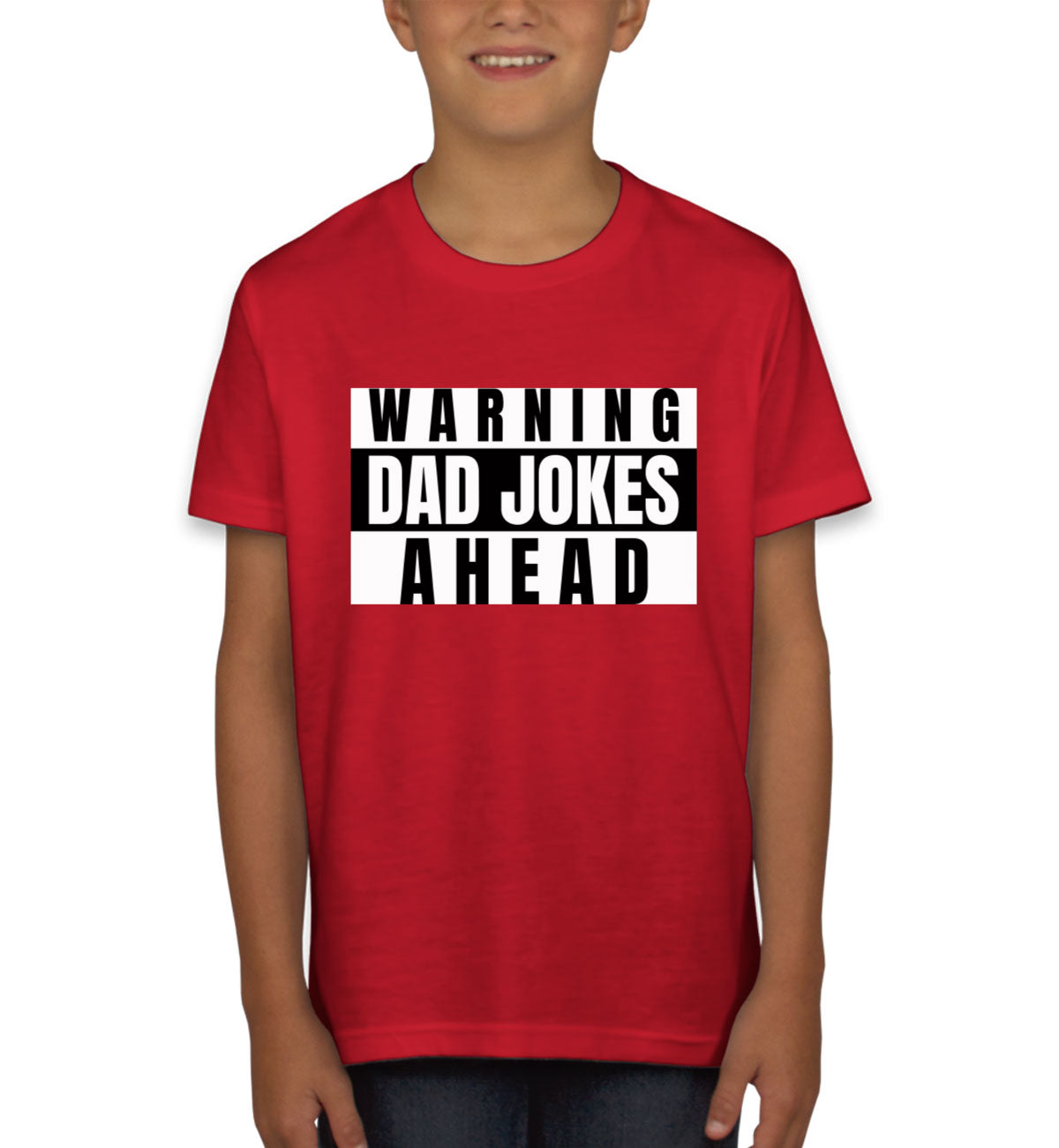 Warning Dad Jokes Ahead Youth T-shirt