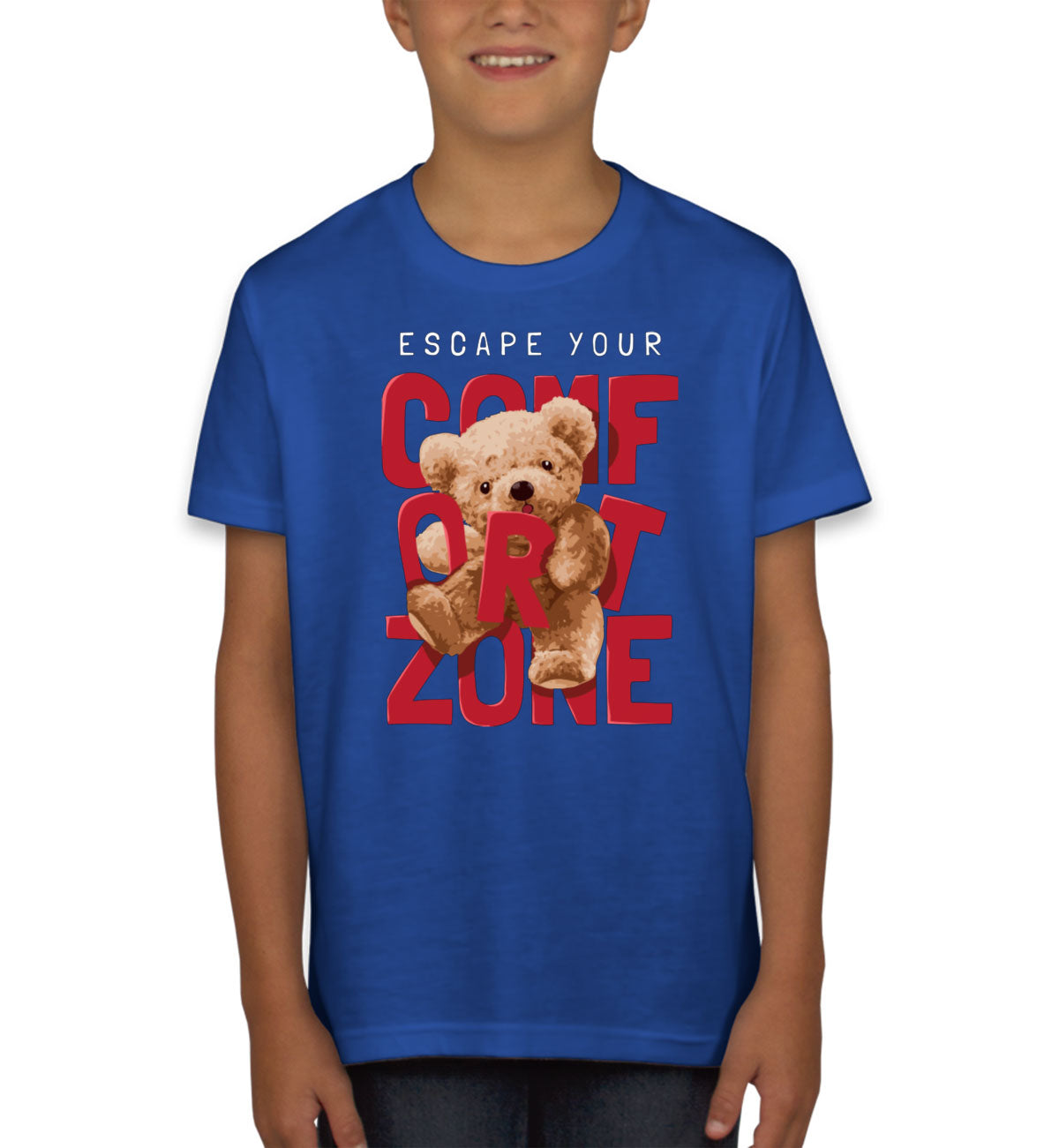 Teddy Bear Escape Your Comfort Zone Youth T-shirt
