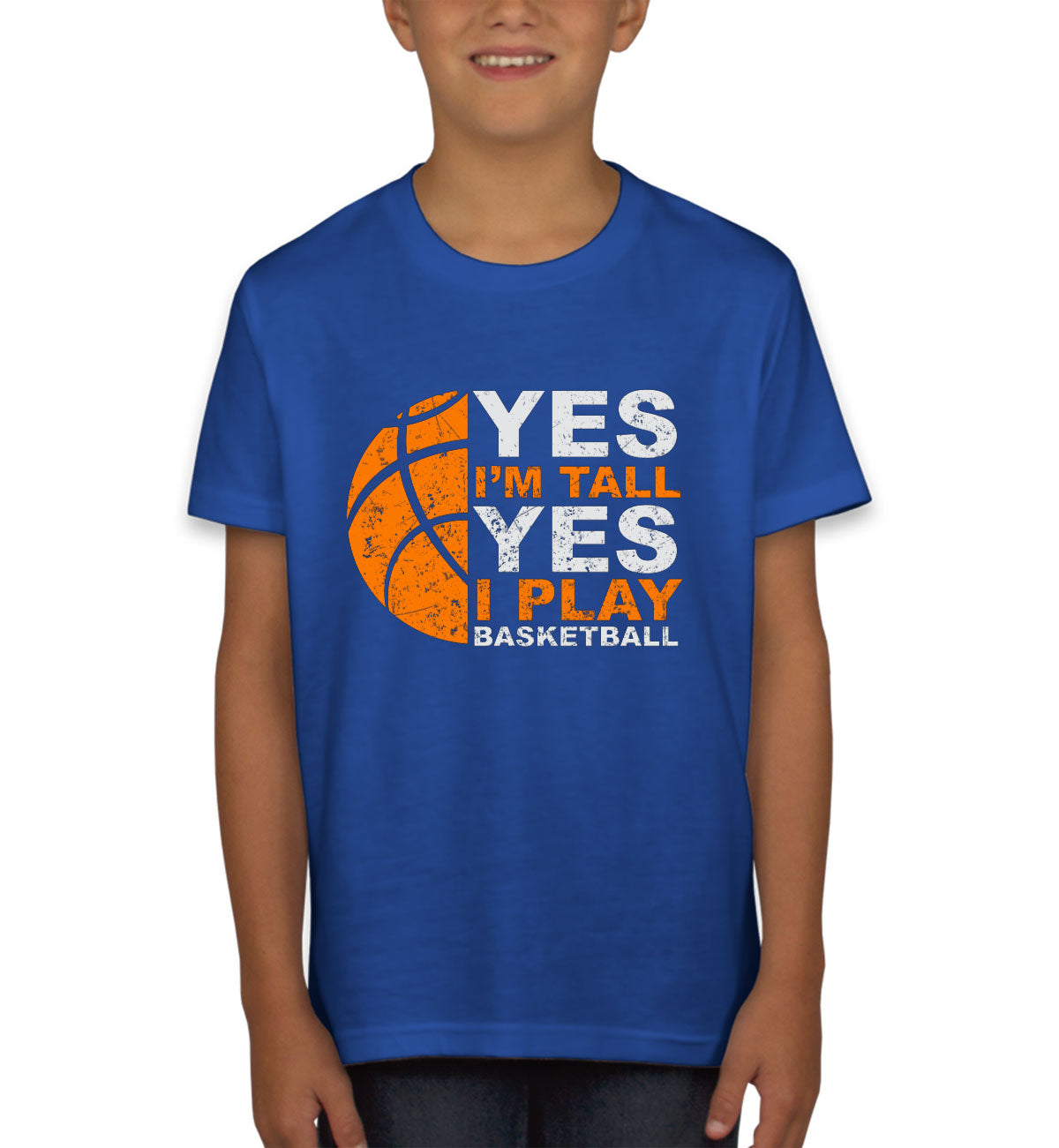 Yes I'm Tall Yes I Play Basketball Youth T-shirt