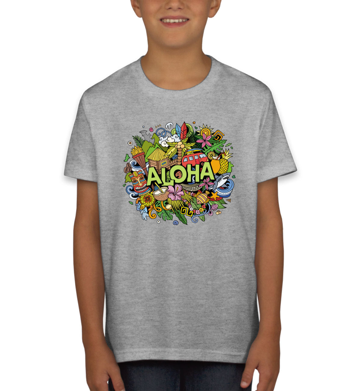 Aloha Hawaii Doodle Youth T-shirt