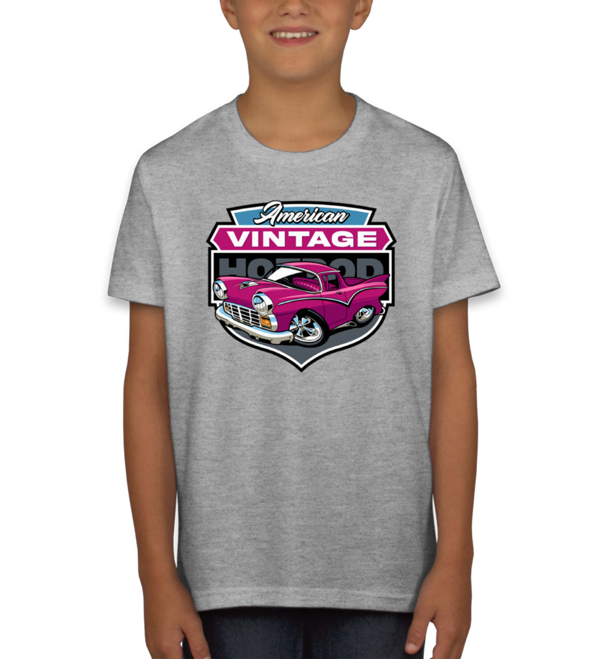 American Vintage Hotrod Car Youth T-shirt