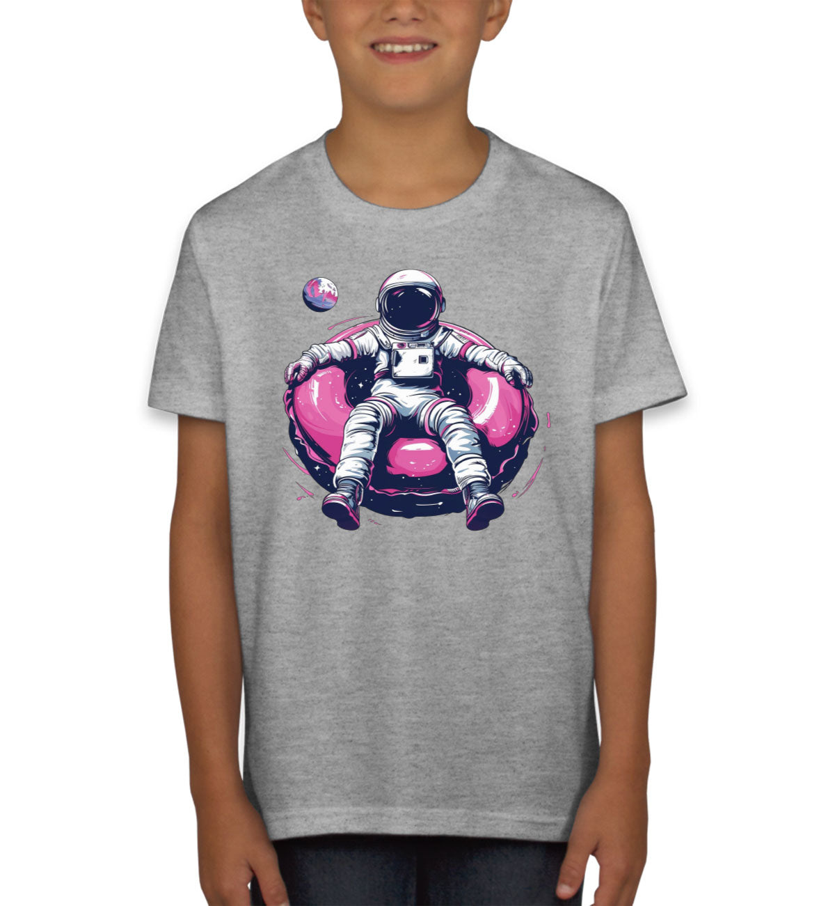Astronaut On A Pink Float Youth T-shirt