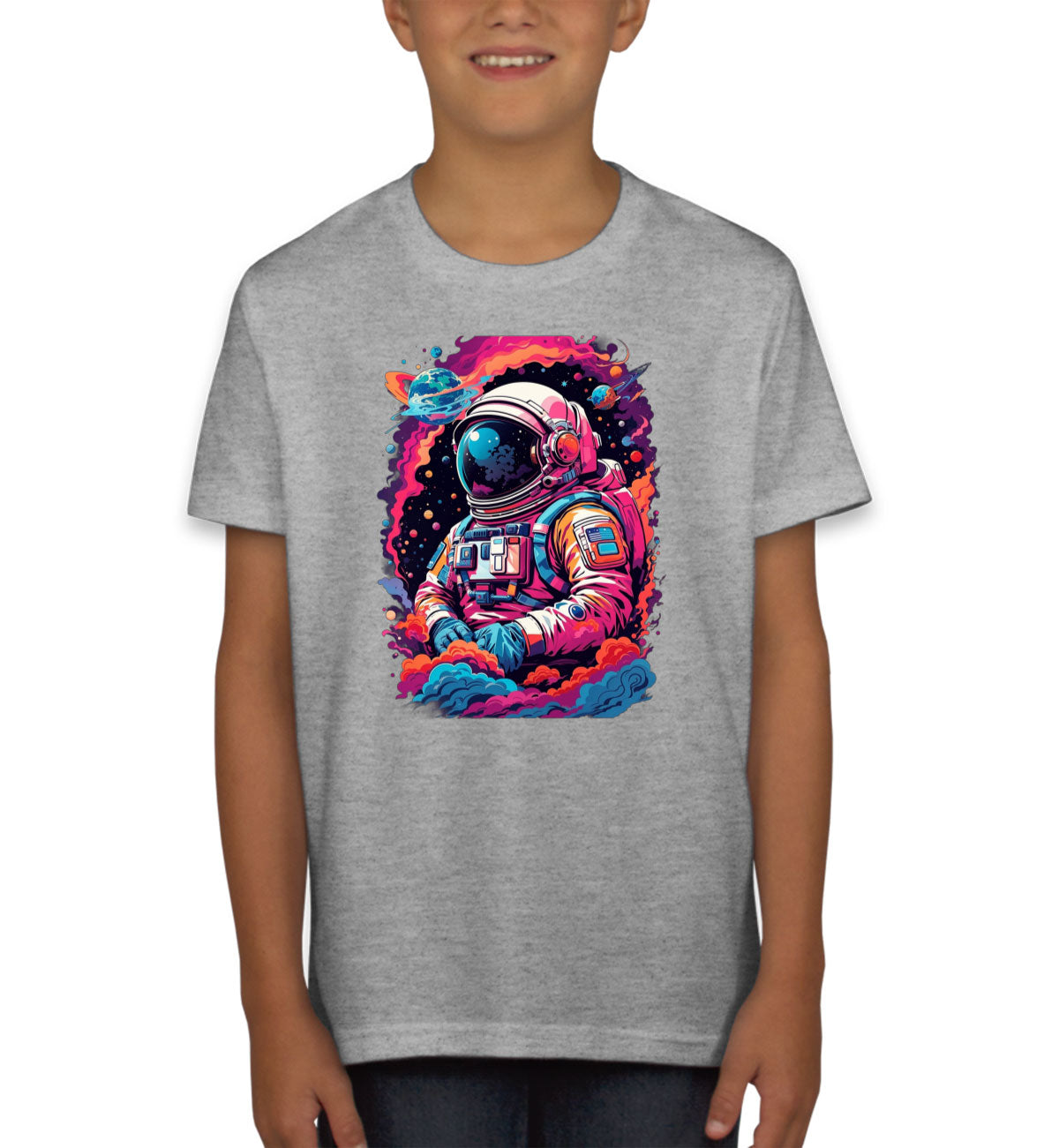 Illustration Colorful Astronaut in the Galaxy Youth T-shirt