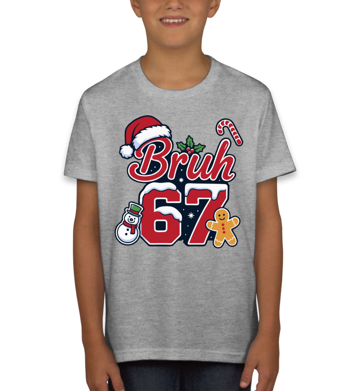 67 Sixty Seven Bruh Christmas Youth T-shirt