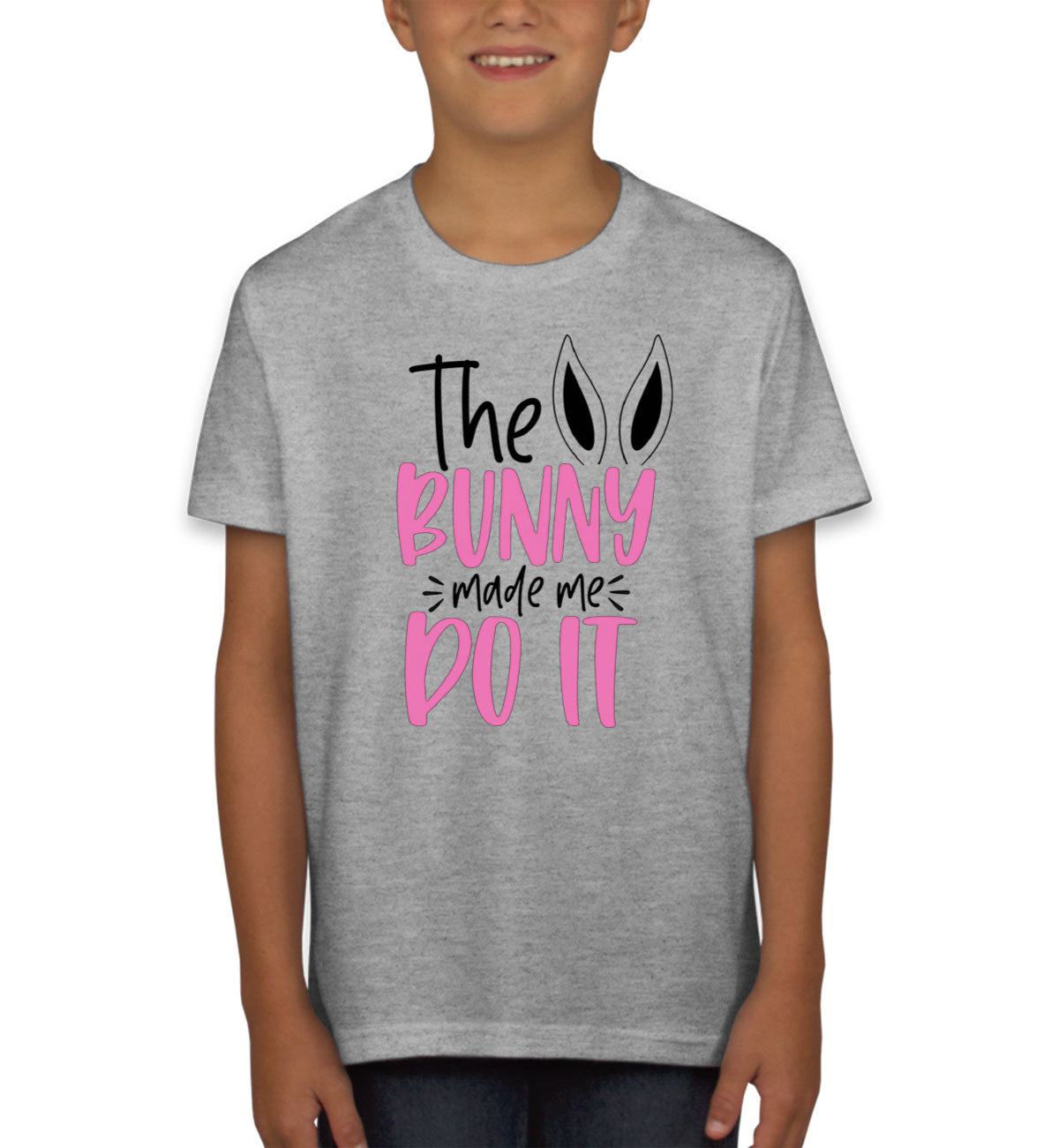 The Bunny Made Me Do It Easter Youth T-shirt