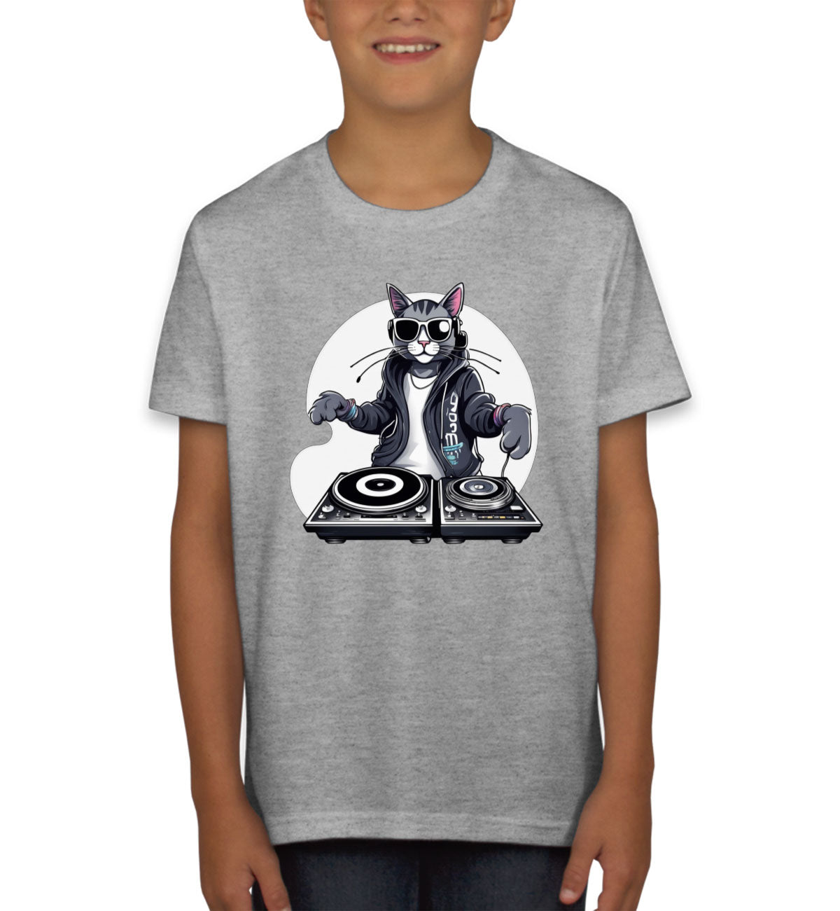 Cool Dj Cat Youth T-shirt