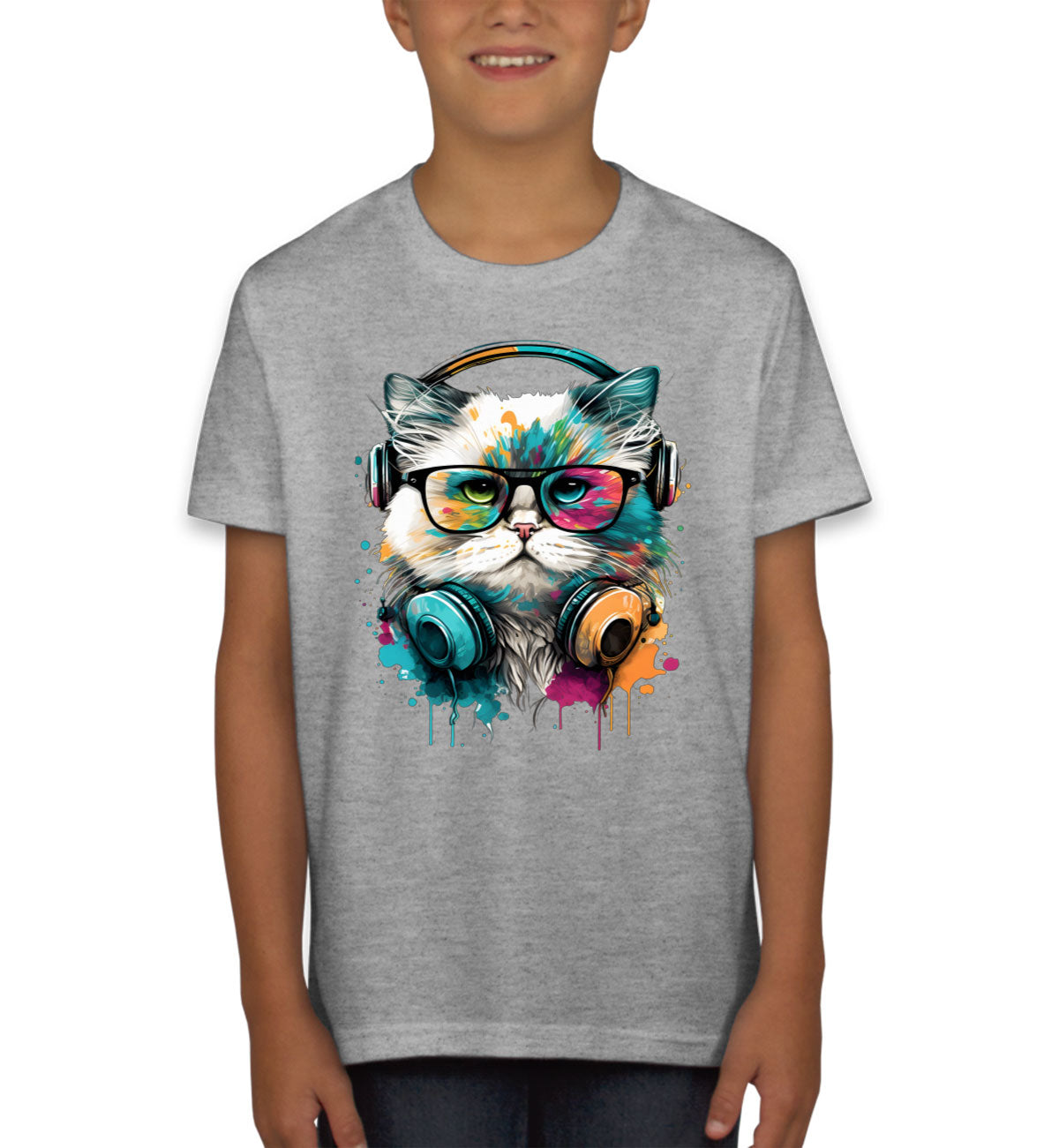 Cat Wearing Glasses Youth T-shirt