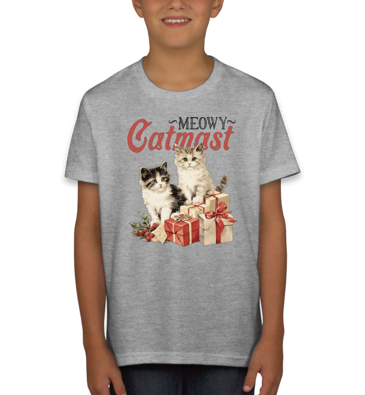 Meowy Catmast Christmas Youth T-shirt
