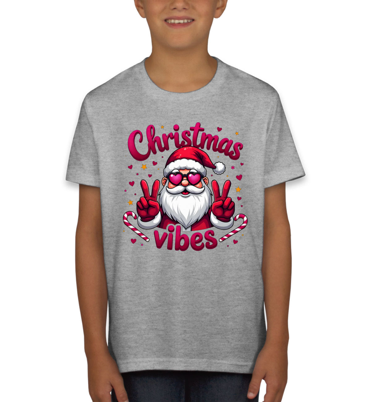 Santa Christmas Vibes Youth T-shirt