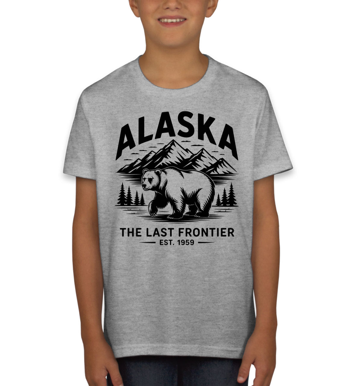Alaska Cityscape Illustration The Last Frontier Youth T-shirt