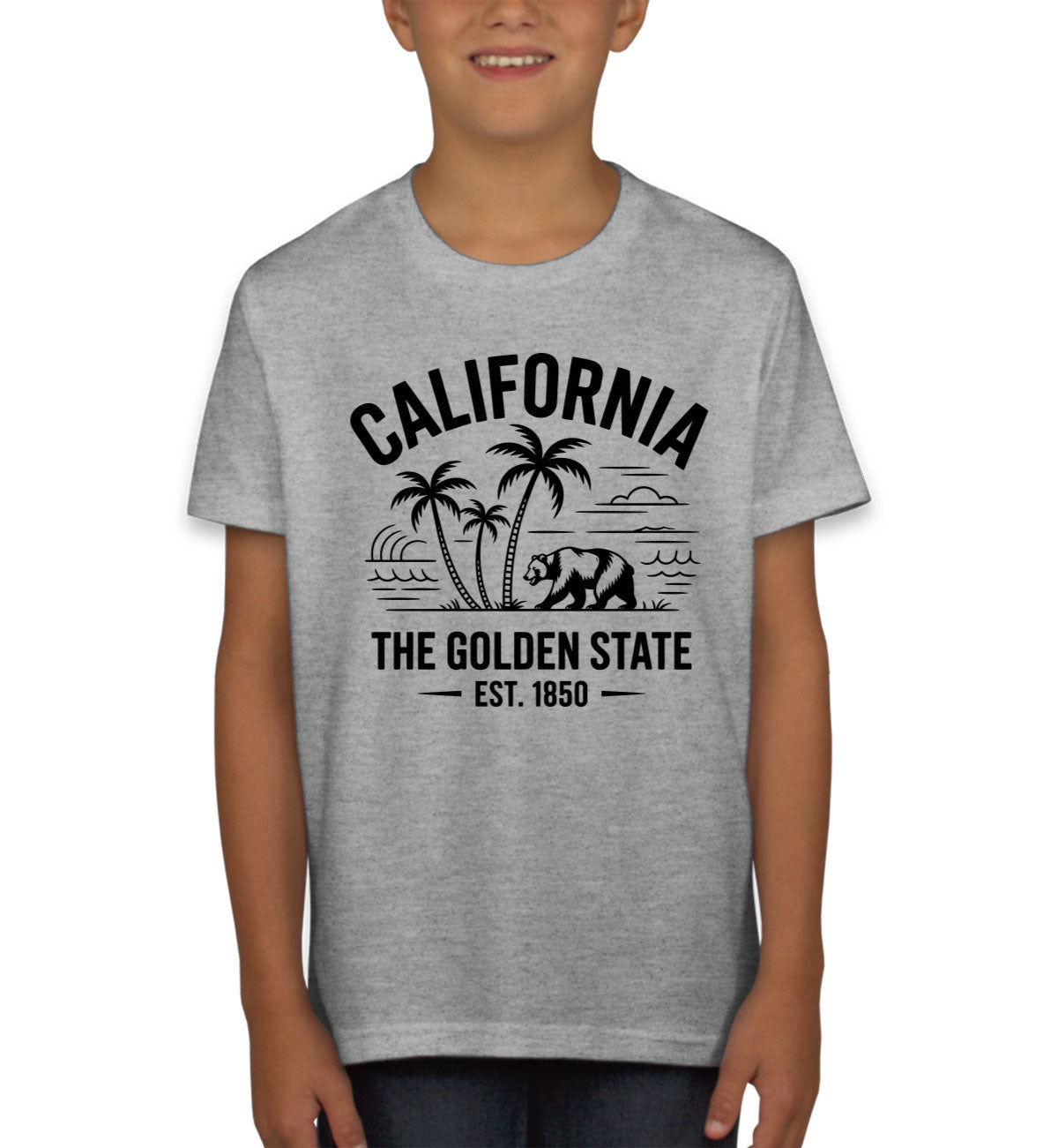 California Cityscape Illustration The Golden State Youth T-shirt