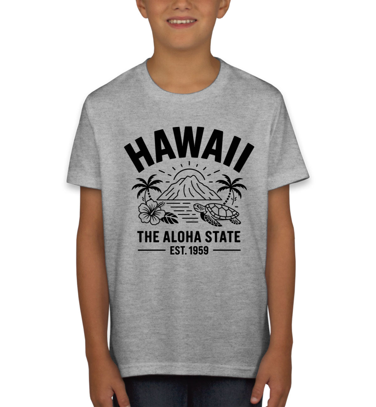 Hawaii Cityscape Illustration The Aloha State Youth T-shirt