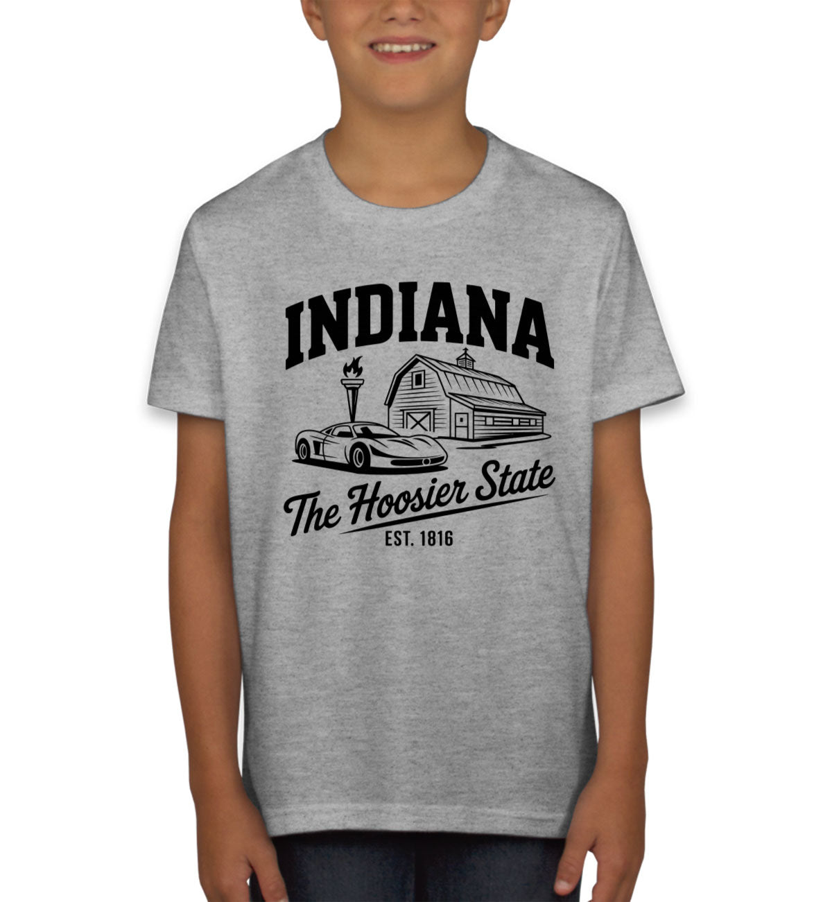 Indiana Cityscape Illustration The Hoosier State Youth T-shirt