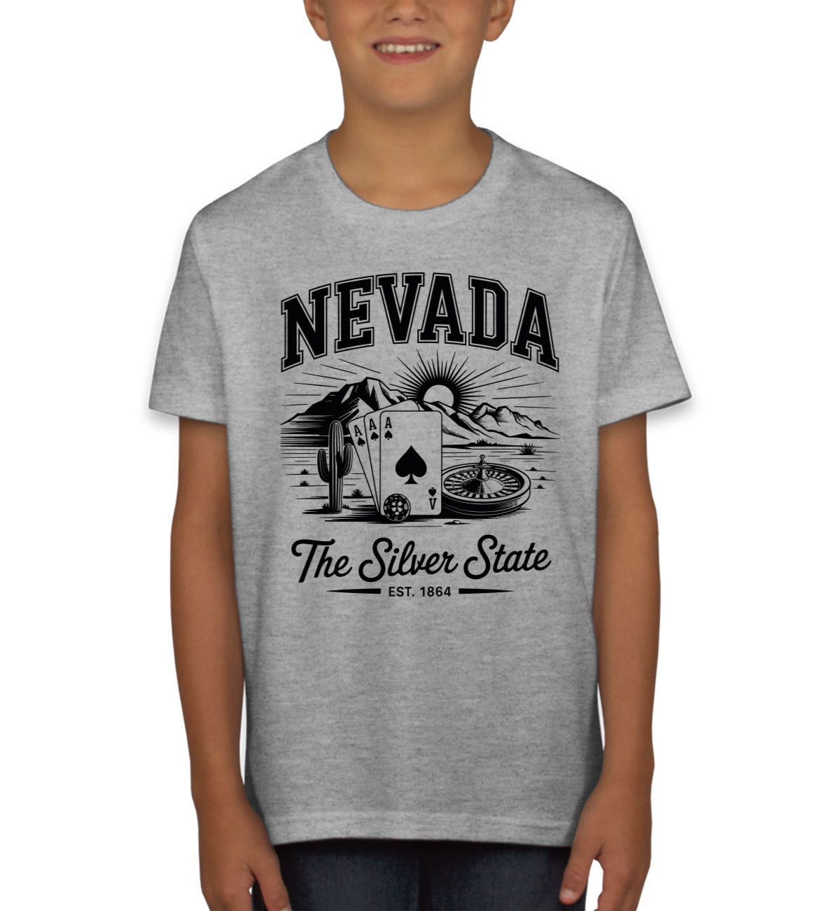 Nevada Cityscape Illustration The Silver State Youth T-shirt