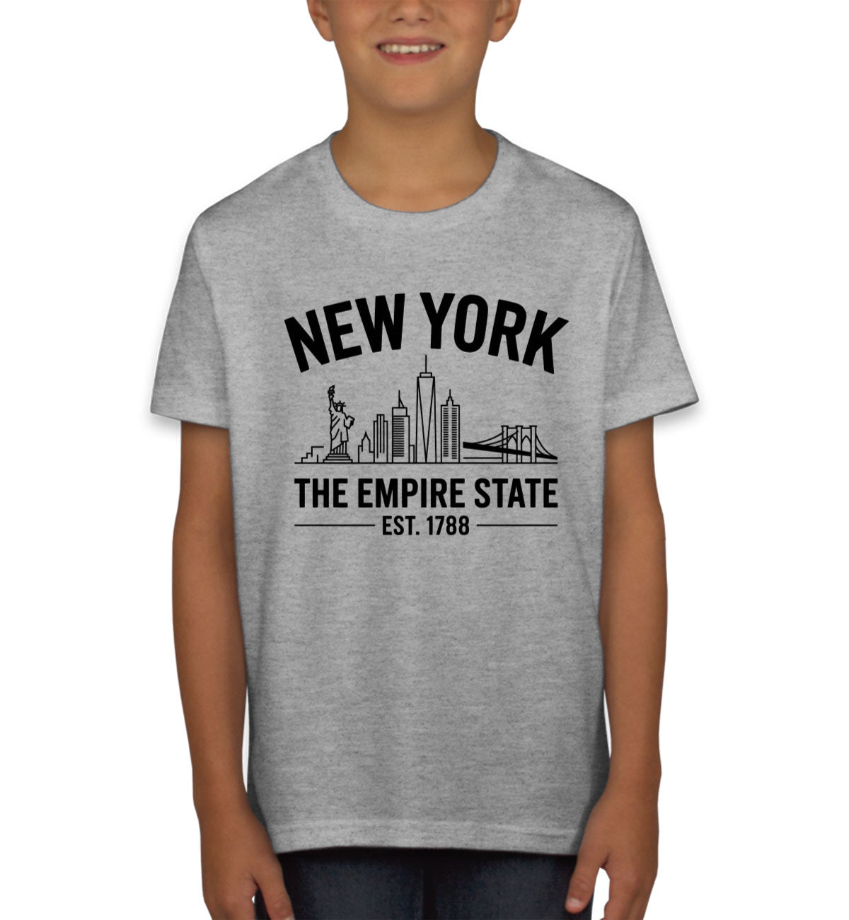 New York Cityscape Illustration The Empire State Youth T-shirt
