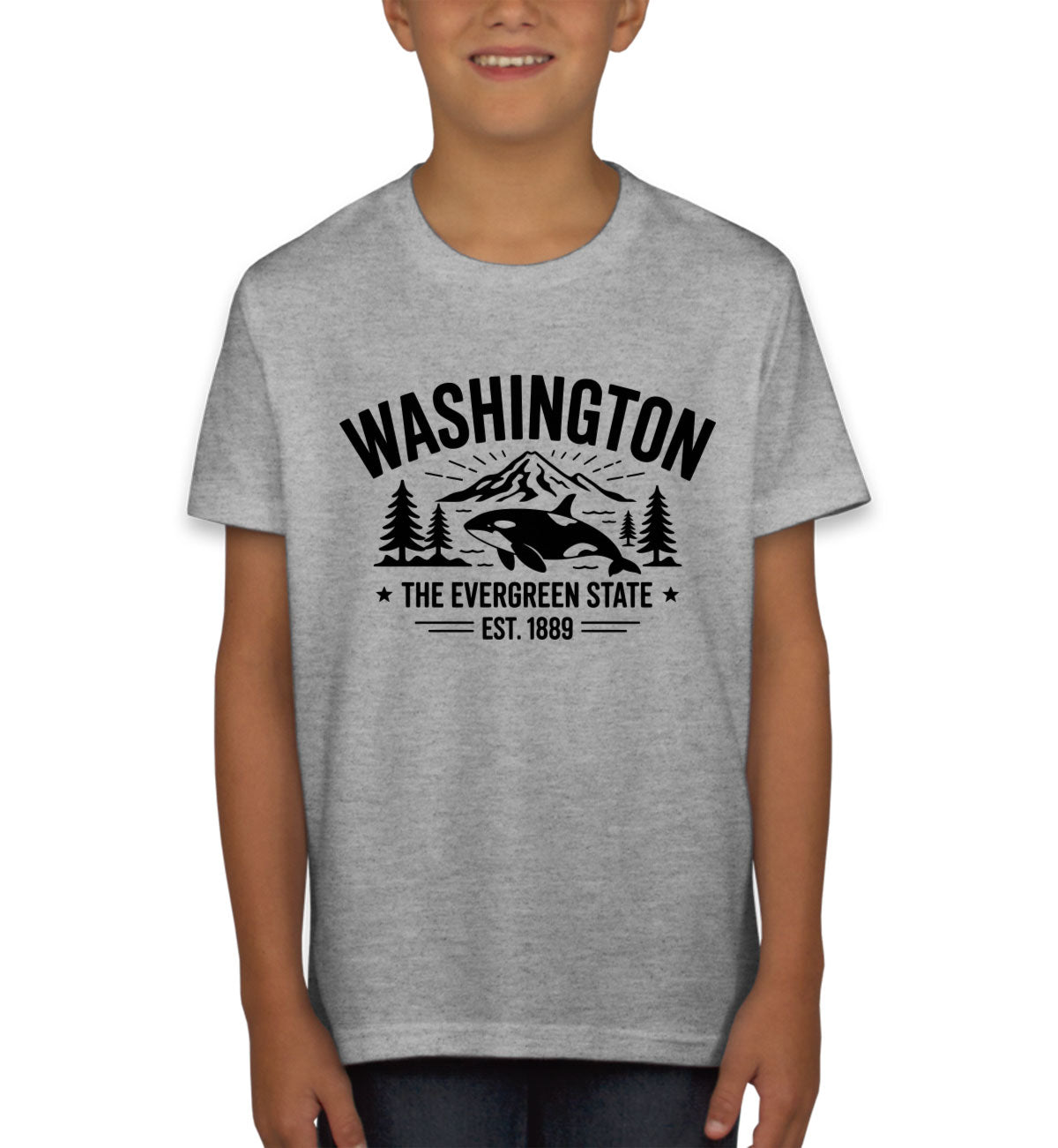 Washington Cityscape Illustration The Evergreen State Youth T-shirt