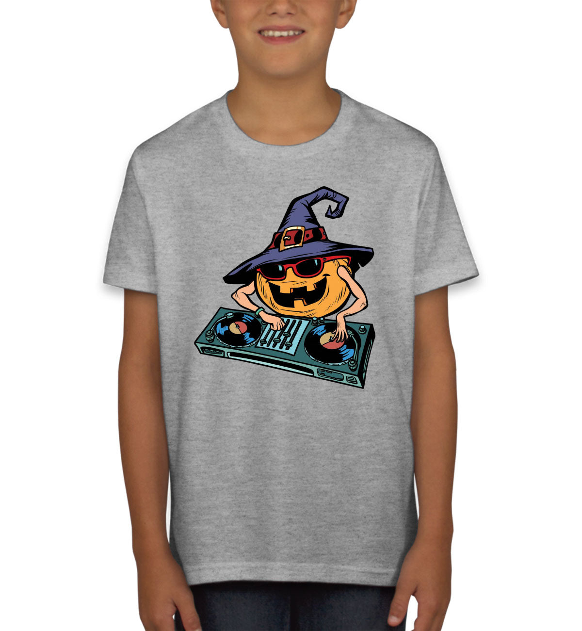 DJ Pumpkin Halloween Youth T-shirt