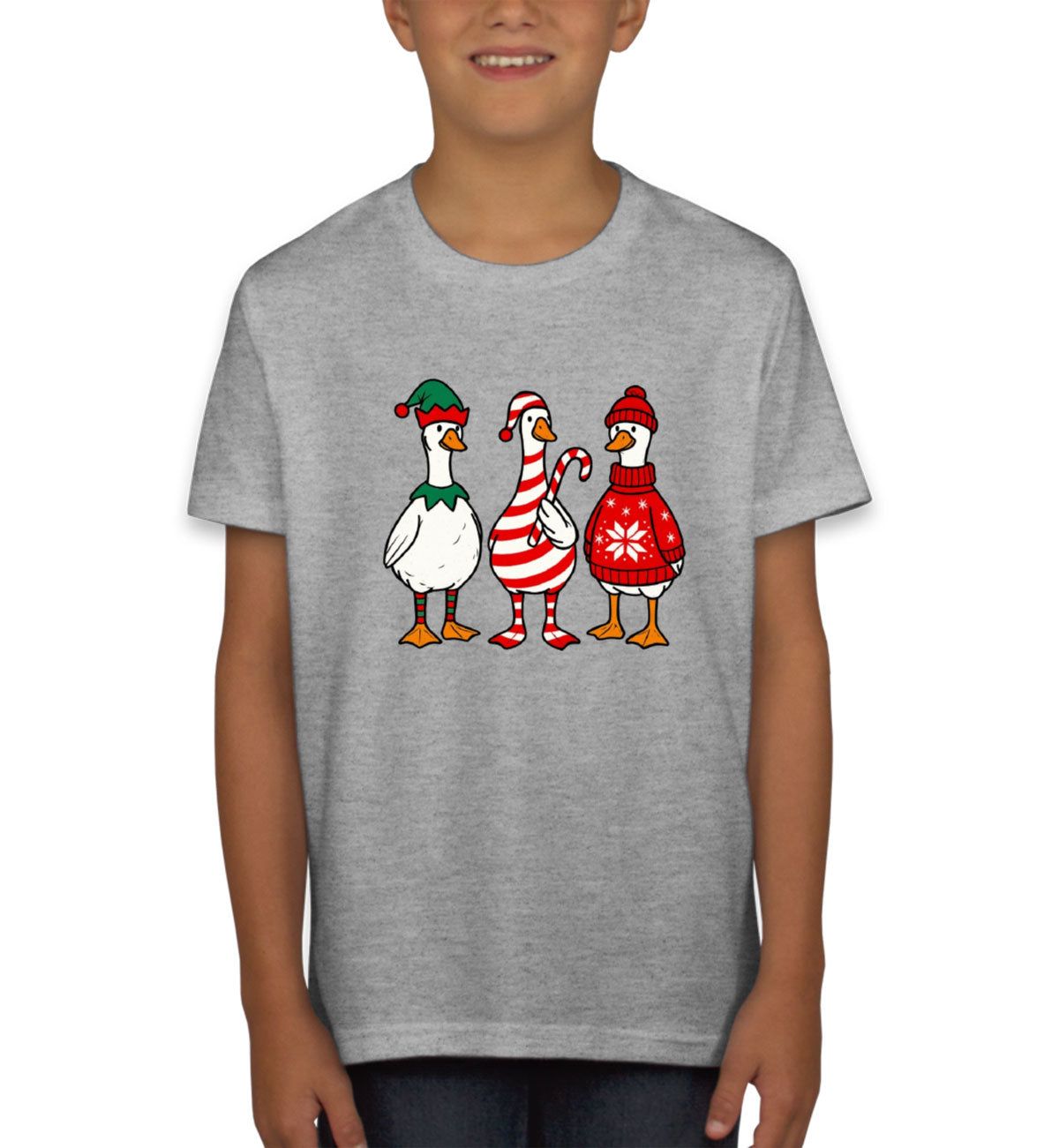 Funny Christmas Gooses Youth T-shirt