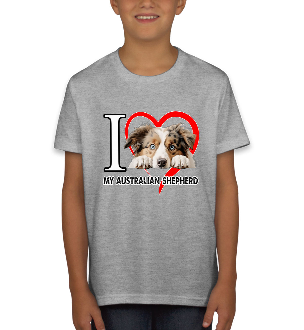 I Love My Australian Shepherd Dog Youth T-shirt