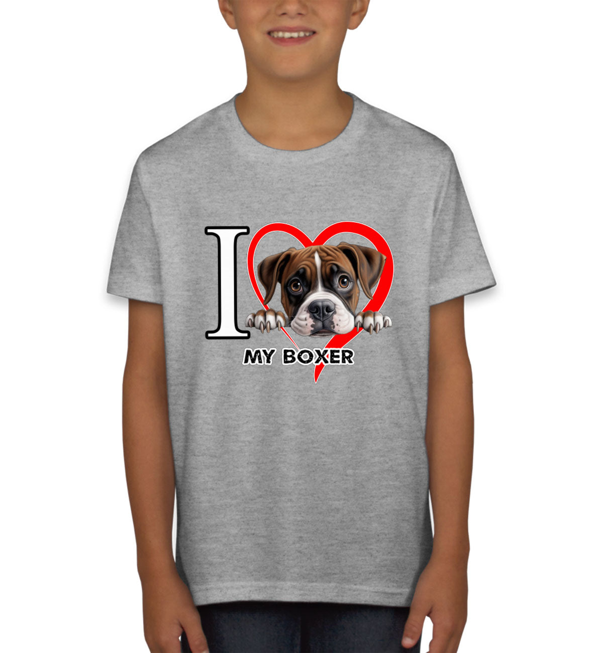I Love My Boxer Dog Youth T-shirt