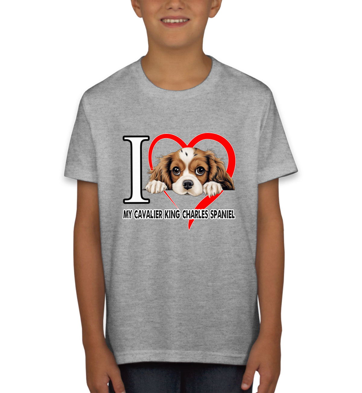 I Love My Cavalier King Charles Spaniel Dog Youth T-shirt
