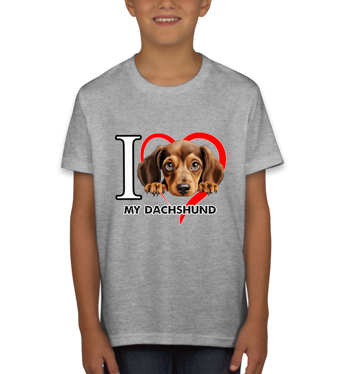 I Love My Dachshund Dog Youth T-shirt