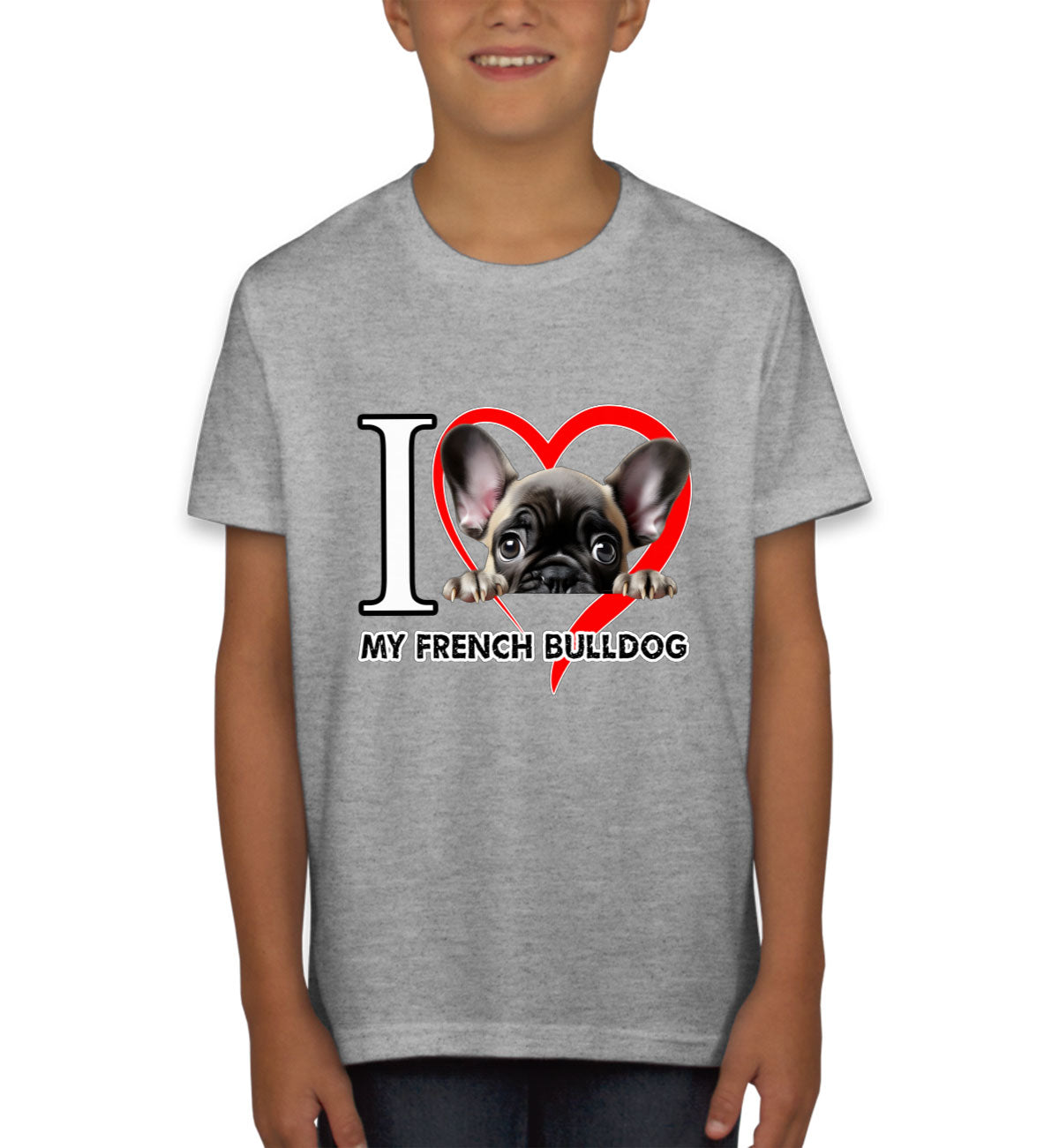 I Love My French Bulldog Dog Youth T-shirt