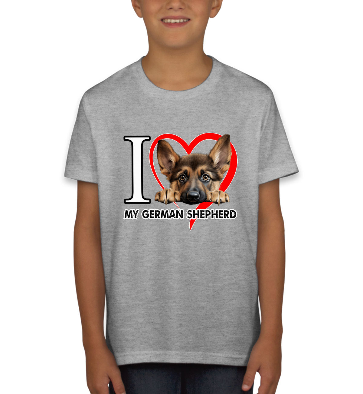 I Love My German Shepherd Dog Youth T-shirt