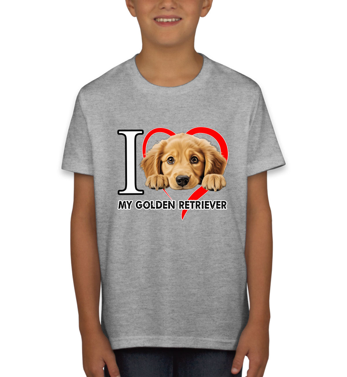 I Love My Golden Retriever Dog Youth T-shirt