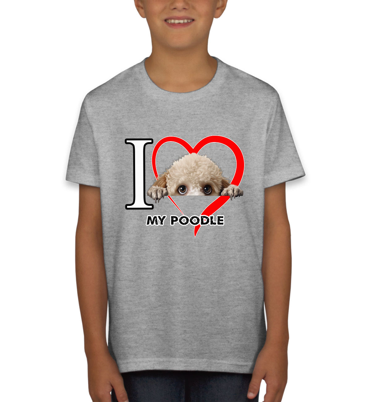 I Love My Poodle Dog Youth T-shirt